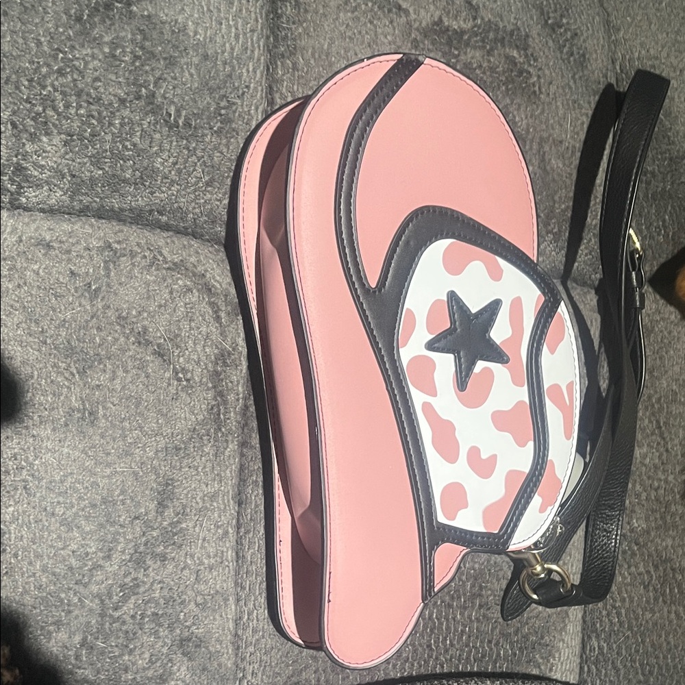 Pink and Black Star Crossbody Bag